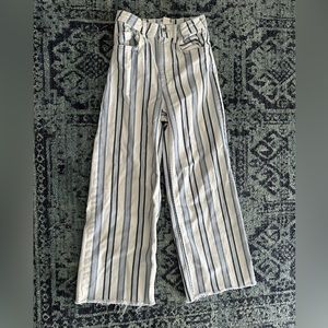 H&M Boho Striped High Waist Wide Leg Jeans Pants | Size 4